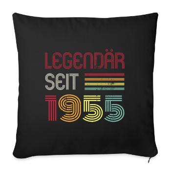 Legendär Seit 1955 Jahr Retro 55er Jahrgang - Sofakissenbezug 45 x 45 cm - Schwarz - Vorne