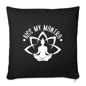 Pilates Enthusiasts Kiss My Mantra Pilates - Sofa pillowcase 17,3'' x 17,3'' (45 x 45 cm) - black - Front