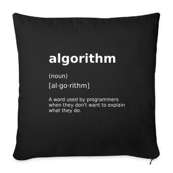 Programming Computer Science Computer Algorithm - Sofa pillowcase 17,3'' x 17,3'' (45 x 45 cm) - black - Front