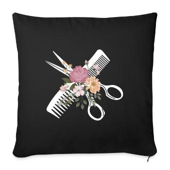 Coiffeur Coiffeur Coiffure Coiffure Coiffure Coiffure - Housse de coussin décorative 45 x 45 cm - noir - Devant