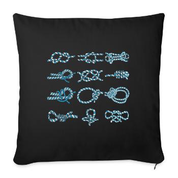 Sail knot - Palstek Schotstek Fool's knot - Sofa pillowcase 17,3'' x 17,3'' (45 x 45 cm) - black - Front
