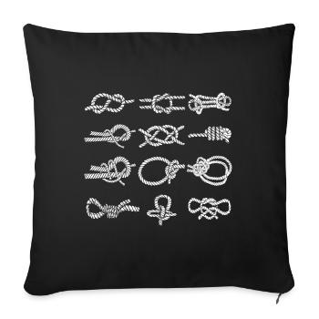 Sail knot - Palstek Schotstek Fool's knot - Sofa pillowcase 17,3'' x 17,3'' (45 x 45 cm) - black - Front