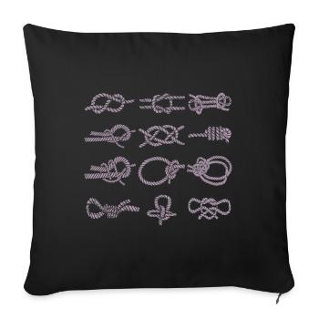 Sail knot - Palstek Schotstek Fool's knot - Sofa pillowcase 17,3'' x 17,3'' (45 x 45 cm) - black - Front