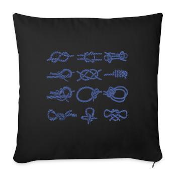 Sail knot - Palstek Schotstek Fool's knot - Sofa pillowcase 17,3'' x 17,3'' (45 x 45 cm) - black - Front
