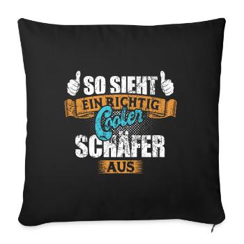So sieht ein richtig cooler Schäfer aus - Sofakissenbezug 45 x 45 cm - Schwarz - Vorne