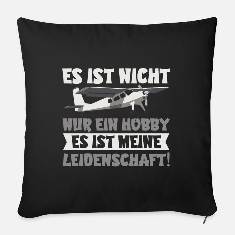 Flugzeugmodellbauer, Modellbauer Piloten Geschenk - Sofakissenbezug 45 x 45 cm - Schwarz
