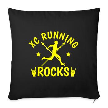 Design de coureur de cross-country - Entraîneur XC - Course à pied - Housse de coussin décorative 45 x 45 cm - noir - Devant