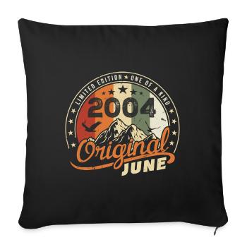 Juin 2004 | Anniversaire Juin 2004 Né en Juin 2004 - Housse de coussin décorative 45 x 45 cm - noir - Devant
