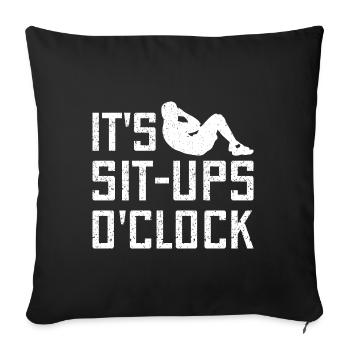 Gym Junkies It ́s Sit-Ups O ́Clock Calisthenics - Sofa pillowcase 17,3'' x 17,3'' (45 x 45 cm) - black - Front