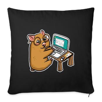 Hamster Geek - Sofa pillowcase 17,3'' x 17,3'' (45 x 45 cm) - black - Front