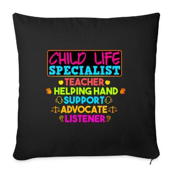 Teacher Helping Hand Support Advocate Listener - Sofa pillowcase 17,3'' x 17,3'' (45 x 45 cm) - black - Front