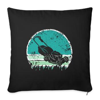 Lawn Mower Lawn Mowing Garden Gardener - Sofa pillowcase 17,3'' x 17,3'' (45 x 45 cm) - black - Front