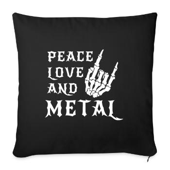 Peace Love And Metal - Musique - Dire - Housse de coussin décorative 45 x 45 cm - noir - Devant