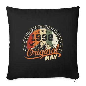 Mai 1998 Vintage Nées En Mai 1998 Anniversaire - Housse de coussin décorative 45 x 45 cm - noir - Devant