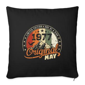 Mai 1977 Vintage Nées En Mai 1977 Anniversaire - Housse de coussin décorative 45 x 45 cm - noir - Devant