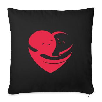 Loving Heart - Sofa pillowcase 17,3'' x 17,3'' (45 x 45 cm) - black - Front