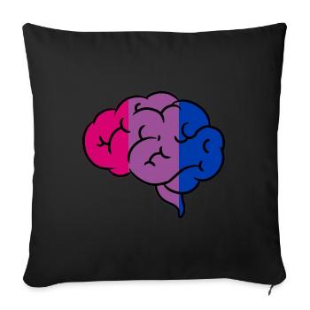 Bisexuelles Gehirn Bi Pride - Sofakissenbezug 45 x 45 cm - Schwarz - Vorne