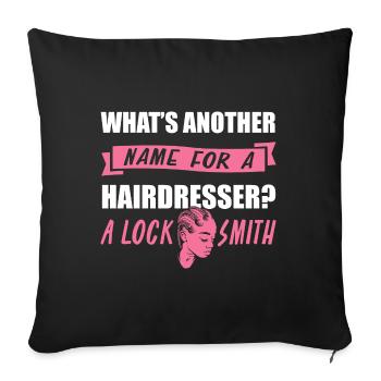 Coiffeur Coiffeur Coiffure Coiffure Coiffure Coiffure - Housse de coussin décorative 45 x 45 cm - noir - Devant