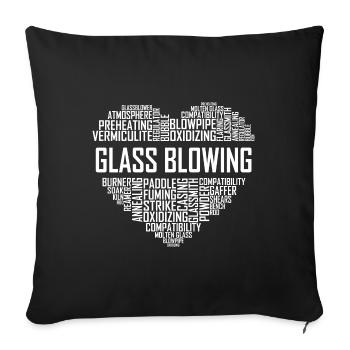 Glass Blowing - Heart - Sofa pillowcase 17,3'' x 17,3'' (45 x 45 cm) - black - Front