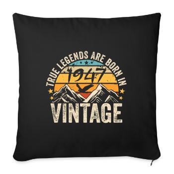 Millésime 1947 Vintage 1947 Cadeau D'anniversaire - Housse de coussin décorative 45 x 45 cm - noir - Devant
