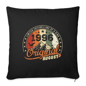 August 1996 Birthday Gift August 1996 Retro 1996 - Sofa pillowcase 17,3'' x 17,3'' (45 x 45 cm) - black - Front