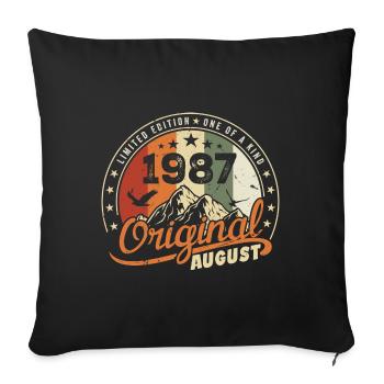 August 1987 Geburtstagsgeschenk August 1987 Retro 1987 - Sofakissenbezug 45 x 45 cm - Schwarz - Vorne