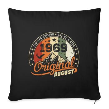 August 1969 Geburtstagsgeschenk August 1969 Retro 1969 - Sofakissenbezug 45 x 45 cm - Schwarz - Vorne