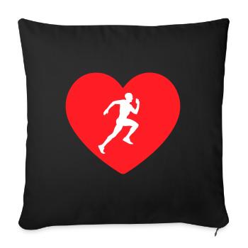 I Love running - Sofa pillowcase 17,3'' x 17,3'' (45 x 45 cm) - black - Front