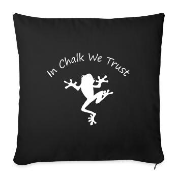 Bouldern und Klettern mit Frosch und Chalk. - Sofakissenbezug 45 x 45 cm - Schwarz - Vorne