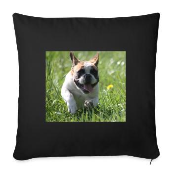 Allez Bully Go Français Bulldog - Housse de coussin décorative 45 x 45 cm - noir - Devant
