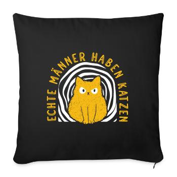 Cat Rental Cat Domestic Cat - Sofa pillowcase 17,3'' x 17,3'' (45 x 45 cm) - black - Front