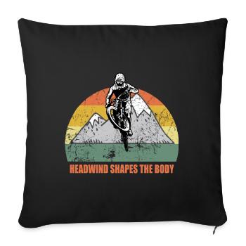 Vélo de montagne Cyclisme Cyclisme Cyclisme - Housse de coussin décorative 45 x 45 cm - noir - Devant