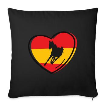 Un cœur pour les chevaux Rider Rider Espagne - Housse de coussin décorative 45 x 45 cm - noir - Devant