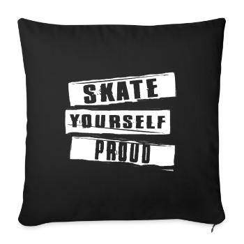 Art de planche à roulettes pour garçons filles hommes cadeaux de planche à roulettes - Housse de coussin décorative 45 x 45 cm - noir - Devant