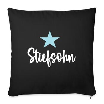 Bonus Sohn Stiefkind Patchwork Ziehsohn Stiefsohn - Sofakissenbezug 45 x 45 cm - Schwarz - Vorne