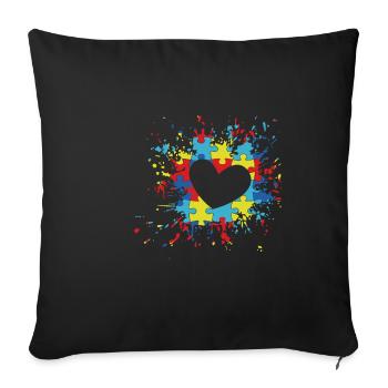 Sensibilisation à l'autisme t-shirt - Housse de coussin décorative 45 x 45 cm - noir - Devant