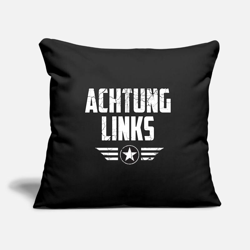 Spruch Achtung Links Comic Held Captain Geschenk Sofakissenbezug 45 x 45 cm