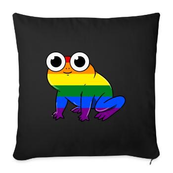 LGBT Gay Pride Frog Gay Pride - Sofa pillowcase 17,3'' x 17,3'' (45 x 45 cm) - black - Front