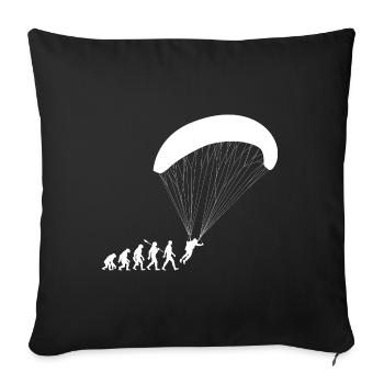 Evolution Parapente Vol - Housse de coussin décorative 45 x 45 cm - noir - Devant