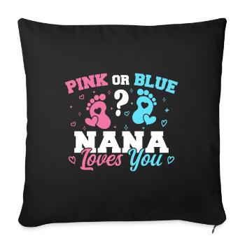 Pink Or Blue Nana Loves You - Nana Grandma - Housse de coussin décorative 45 x 45 cm - noir - Devant