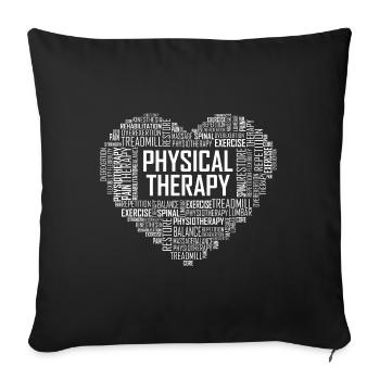Physical Therapy - Heart - Sofa pillowcase 17,3'' x 17,3'' (45 x 45 cm) - black - Front