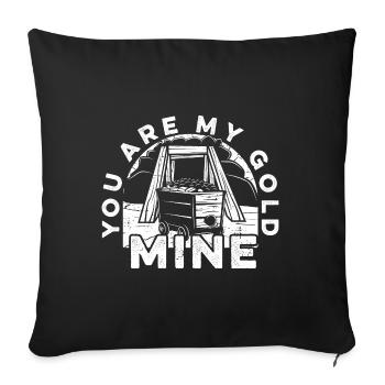 Gold Mining Gold Mine - Sofa pillowcase 17,3'' x 17,3'' (45 x 45 cm) - black - Front