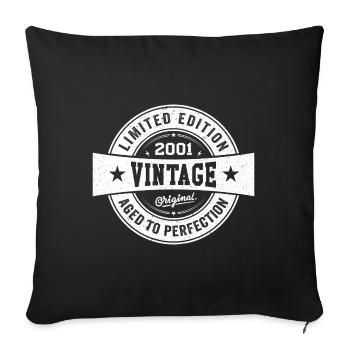 Retro 2001 Birthday 2001 Vintage Gift 2001 - Sofa pillowcase 17,3'' x 17,3'' (45 x 45 cm) - black - Front