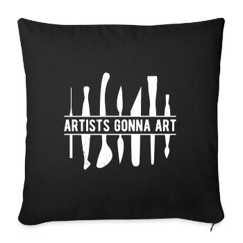 Funny Artist Painter Artists going to Art Drawing - Sofa pillowcase 17,3'' x 17,3'' (45 x 45 cm) - black - Front