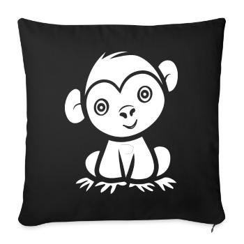 Baby monkey jungle - Sofa pillowcase 17,3'' x 17,3'' (45 x 45 cm) - black - Front