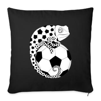 Soccer Chameleon - Sofa pillowcase 17,3'' x 17,3'' (45 x 45 cm) - black - Front