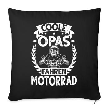Cool Grandpas Ride Motorcycle - Grandpa Motorcyclist - Sofa pillowcase 17,3'' x 17,3'' (45 x 45 cm) - black - Front