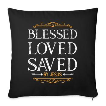 blessings bible love - Sofa pillowcase 17,3'' x 17,3'' (45 x 45 cm) - black - Front