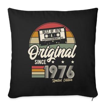 Original since 1976 Vintage Retro Birthday - Sofa pillowcase 17,3'' x 17,3'' (45 x 45 cm) - black - Front