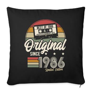 Original depuis 1986 Vintage Retro Anniversaire - Housse de coussin décorative 45 x 45 cm - noir - Devant